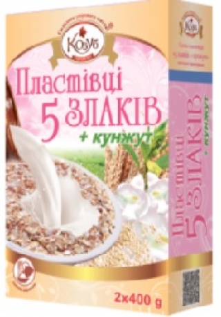 Пластівці &quot;КП&quot; &quot;5 злаків + кунжут&quot; в коробці 0,8 кг